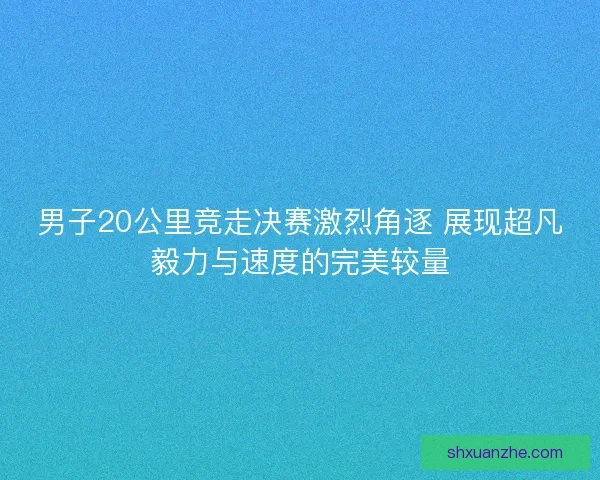 男子20公里竞走决赛激烈角逐 展现超凡毅力与速度的完美较量